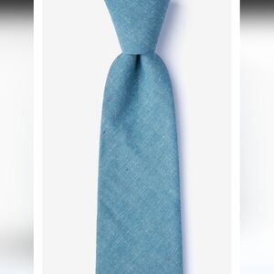 NWT Tie.Com Teague Teal Cotton Specks Blue Tie